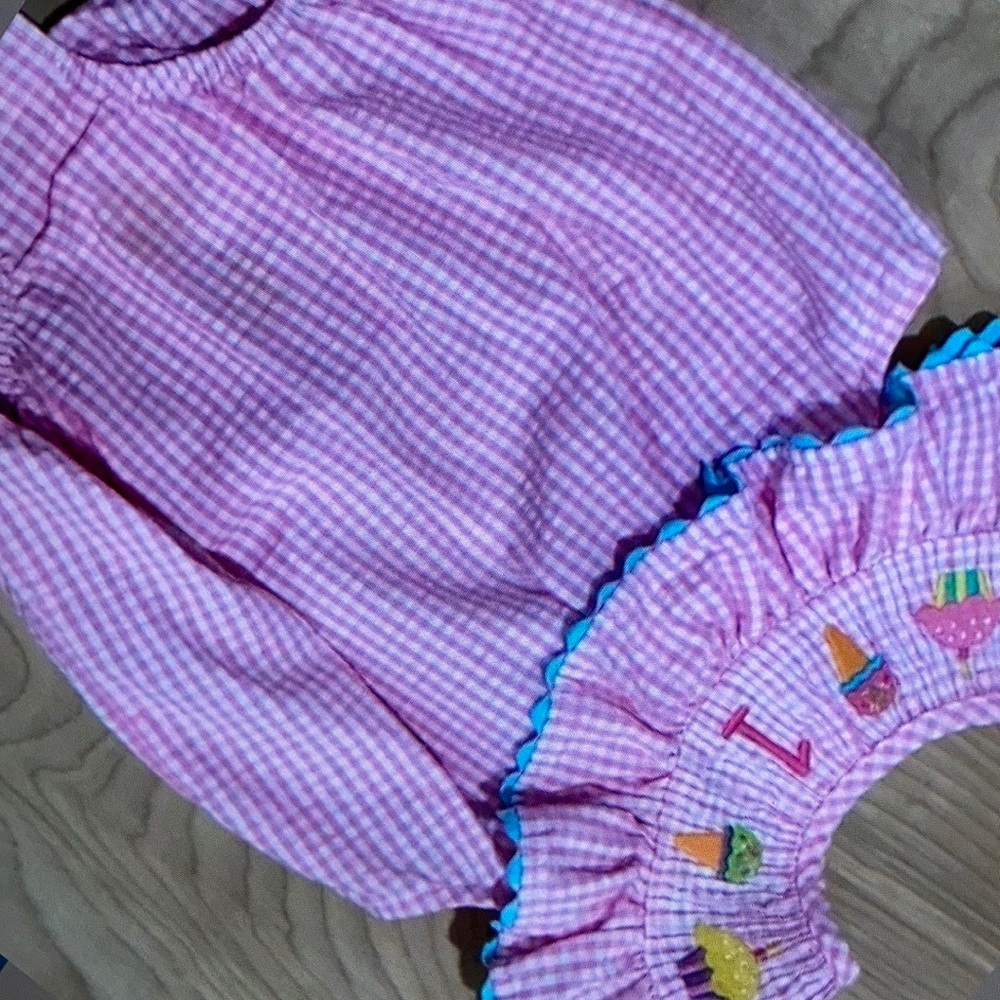 Adorable gingham baby one piece